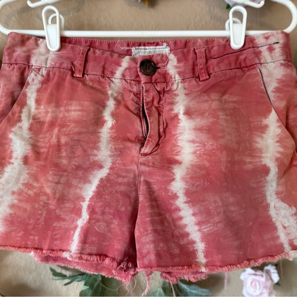 Current/Elliot Red Spark The Smart Short Tie Dye Shorts - Picture 2 of 6